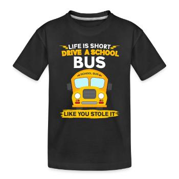 Funny School Bus Driver Appreciation anniversary - Kinder Premium Bio T-Shirt - Schwarz - Vorne