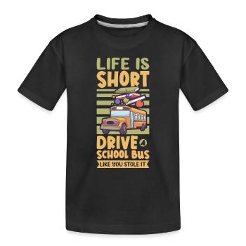 Funny School Bus Driver Appreciation anniversary - Kinder Premium Bio T-Shirt - Schwarz - Vorne