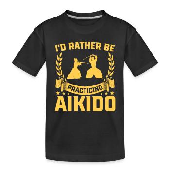Je préfère pratiquer l’Aïkido - T-shirt bio Premium Enfant - noir - Devant