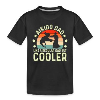 Aikido Papa wie ein normaler Papa, aber cooler - Kinder Premium Bio T-Shirt - Schwarz - Vorne