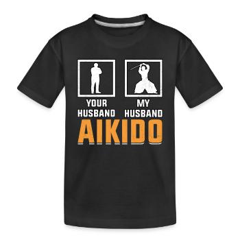 Aikido Ehemann - Kinder Premium Bio T-Shirt - Schwarz - Vorne