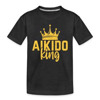 Aikido-König - Kinder Premium Bio T-Shirt - Schwarz - Vorne