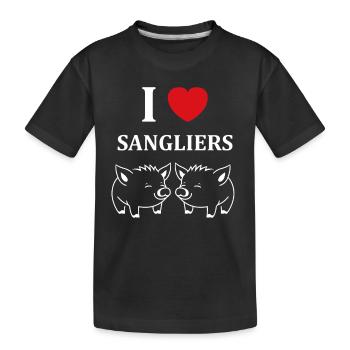 Humour petit sanglier - T-shirt bio Premium Enfant - noir - Devant