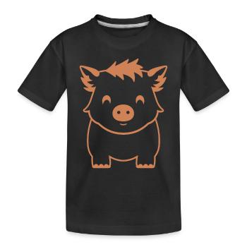 Humour petit sanglier - T-shirt bio Premium Enfant - noir - Devant