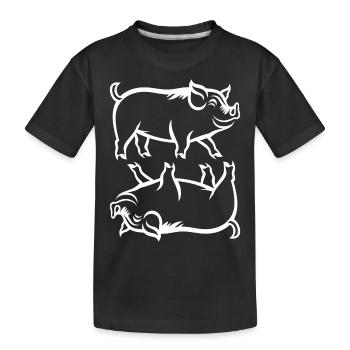 Humour petit sanglier - T-shirt bio Premium Enfant - noir - Devant