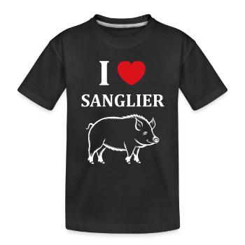 Humour petit sanglier - T-shirt bio Premium Enfant - noir - Devant