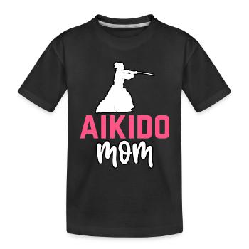 Aikido Mama - Kinder Premium Bio T-Shirt - Schwarz - Vorne