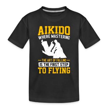 L’aïkido où maîtriser l’art de la chute - T-shirt bio Premium Enfant - noir - Devant