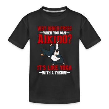 Pourquoi faire du développé couché quand on sait faire de l’Aïkido ? - T-shirt bio Premium Enfant - noir - Devant