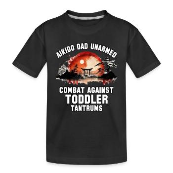 Aikido Papa unbewaffneter Kampf gegen Wutanfälle bei Kleinkindern - Kinder Premium Bio T-Shirt - Schwarz - Vorne
