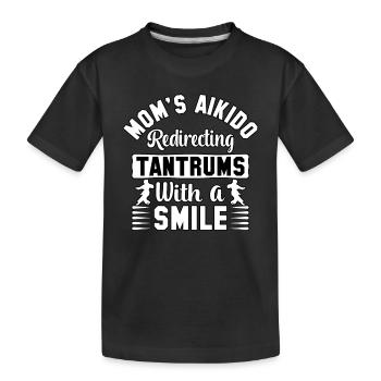 L’Aïkido de maman redirige les crises de colère avec le sourire - T-shirt bio Premium Enfant - noir - Devant