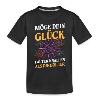 Neujahr Feuerwerk Silvester - Kinder Premium Bio T-Shirt - Schwarz - Vorne