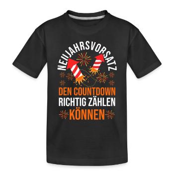 Neujahr Feuerwerk Silvester - Kinder Premium Bio T-Shirt - Schwarz - Vorne