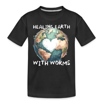 Lombriciculture Jardinage de vers de terre Vermiculture - T-shirt bio Premium Enfant - noir - Devant