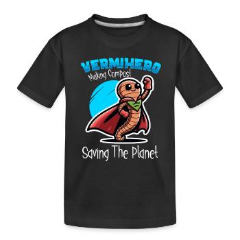 Lombriciculture Jardinage de vers de terre Vermiculture - T-shirt bio Premium Enfant - noir - Devant