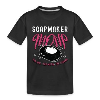 Maman savonnière L’idole Le mythe La fabrication du savon - T-shirt bio Premium Enfant - noir - Devant