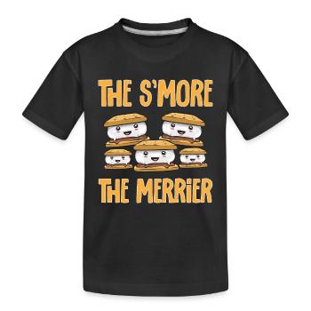 S'more Lagerfeuer Marshmallow Camping - Kinder Premium Bio T-Shirt - Schwarz - Vorne