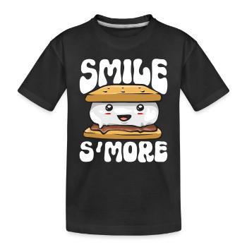 S'more Lagerfeuer Marshmallow Camping - Kinder Premium Bio T-Shirt - Schwarz - Vorne