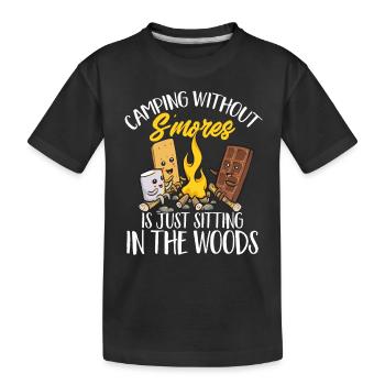 S'more Campfire Marshmallow Camping - T-shirt bio Premium Enfant - noir - Devant