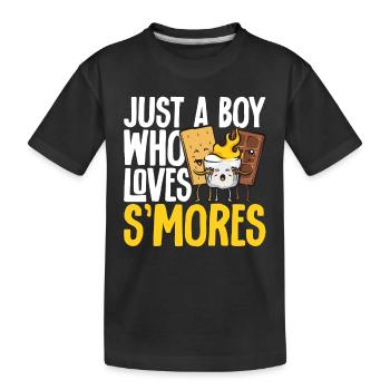 S'more Lagerfeuer Marshmallow Camping - Kinder Premium Bio T-Shirt - Schwarz - Vorne