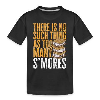 S'more Campfire Marshmallow Camping - Kids' Premium Organic T-Shirt - black - Front