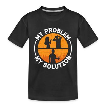 Monteur de charpentes métalliques Mon problème Mon pictogramme Papa Maman Soudure - T-shirt bio Premium Enfant - noir - Devant