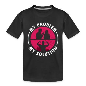 Ferronnier d’acier Mon problème Mon pictogramme Maman métallurgiste - T-shirt bio Premium Enfant - noir - Devant