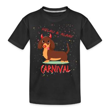 Dachshund, Carnival, Carnival, Helau, Alaaf, Devil - Kids' Premium Organic T-Shirt - black - Front
