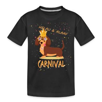 Dachshund, Carnival, Carnival, Helau, Alaaf, King - Kids' Premium Organic T-Shirt - black - Front