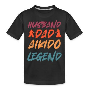 Ehemann Papa Aikido Legende - Kinder Premium Bio T-Shirt - Schwarz - Vorne