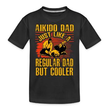 Aikido Papa wie ein normaler Papa, nur cooler - Kinder Premium Bio T-Shirt - Schwarz - Vorne
