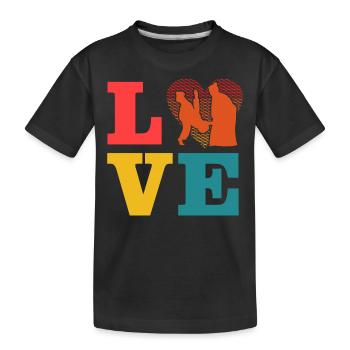 Aikido-Liebe - Kinder Premium Bio T-Shirt - Schwarz - Vorne