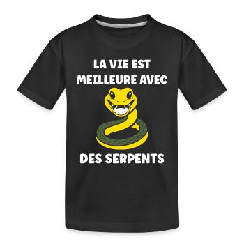 Humour petit serpent - T-shirt bio Premium Enfant - noir - Devant
