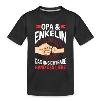 Opa Großvater Familie Enkelin Geschenk - Kinder Premium Bio T-Shirt - Schwarz - Vorne