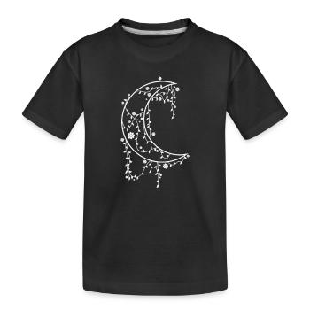 Decorated Moon Night Sky - Kids' Premium Organic T-Shirt - black - Front