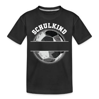 Fußball Personalisierbar Name Schulkind Schule - Kinder Premium Bio T-Shirt - Schwarz - Vorne