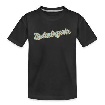 Parkett-Teppich Abschluss-Geschenk Bodenlegerin - Kinder Premium Bio T-Shirt - Schwarz - Vorne