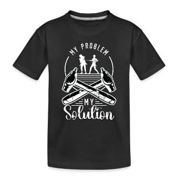 Tôlier Mon problème Mon pictogramme Maman Papa - T-shirt bio Premium Enfant - noir - Devant