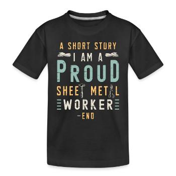Tôlier Une petite histoire Je suis métallurgiste - T-shirt bio Premium Enfant - noir - Devant