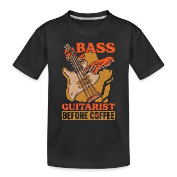 Bassiste avant le bassiste de café amateur de café - T-shirt bio Premium Enfant - noir - Devant