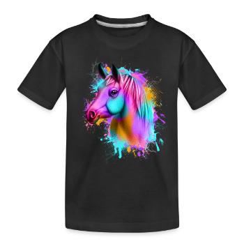 Horse Graffiti Colorful - Kids' Premium Organic T-Shirt - black - Front
