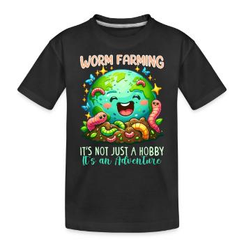 Lombriciculture Jardinage de vers de terre Vermiculture - T-shirt bio Premium Enfant - noir - Devant
