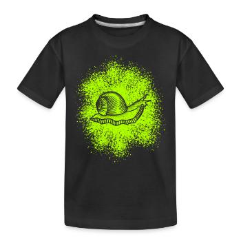 Cute snail with snail shell - Kids' Premium Organic T-Shirt - black - Front