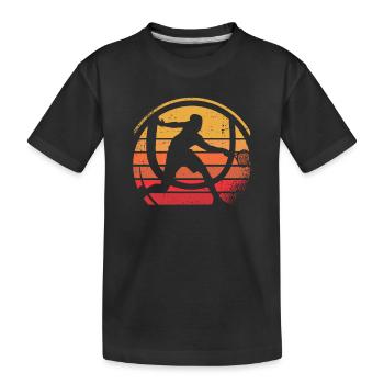 Retro Paddle Tennis Paddleball Padel-Tennis Padel - Kinder Premium Bio T-Shirt - Schwarz - Vorne