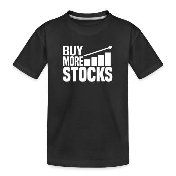 Buy more shares - Kids' Premium Organic T-Shirt - black - Front