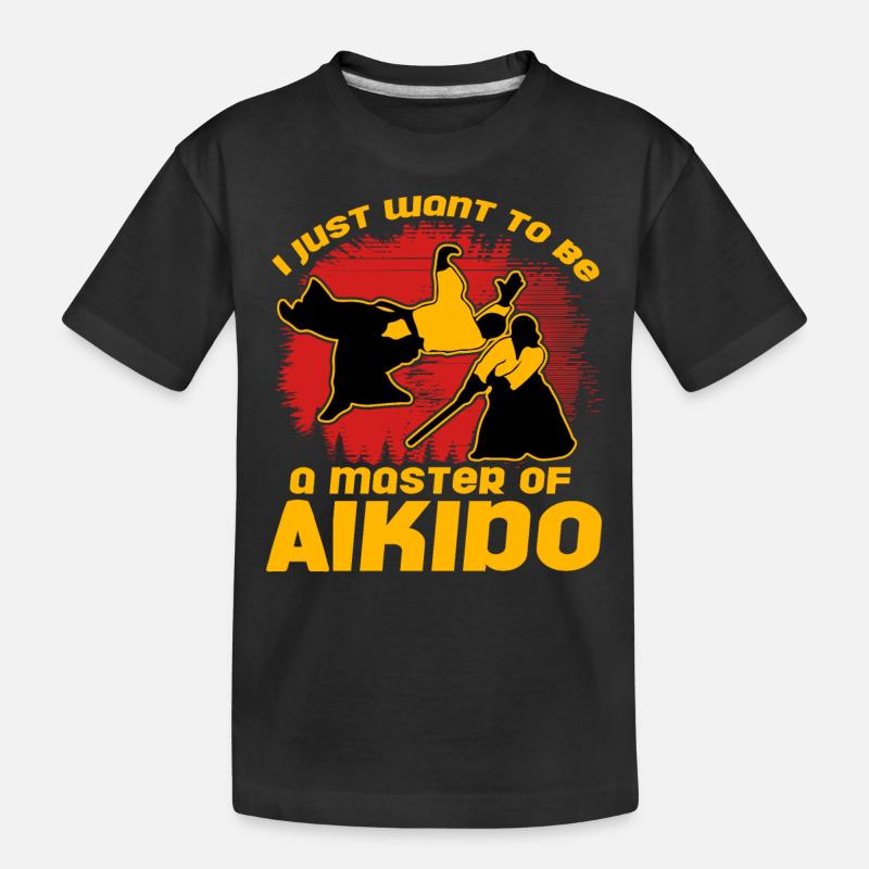 Ich möchte einfach nur ein Meister des Aikido werden - Kinder Premium Bio T-Shirt - Schwarz