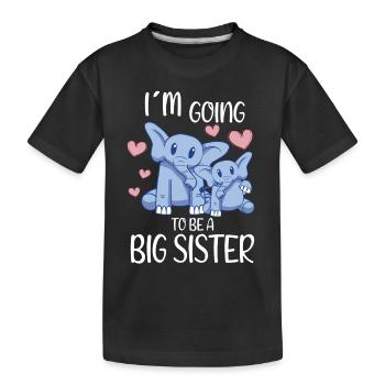 Promu à Going To Be A Big Sister Cute Elephant - T-shirt bio Premium Enfant - noir - Devant