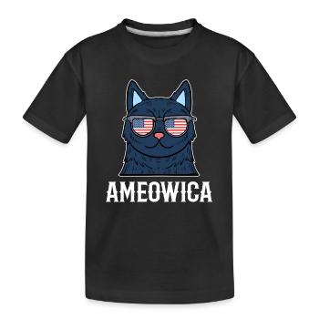 Ameowica kitten, domestic cat, kitty - Kids' Premium Organic T-Shirt - black - Front