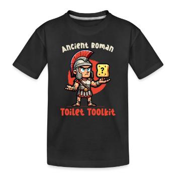 Lustiger Schwamm, Römische Geschichte, Badezimmer - Kinder Premium Bio T-Shirt - Schwarz - Vorne