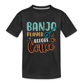 Joueur de banjo avant le café Amateur de musique folklorique - T-shirt bio Premium Enfant - noir - Devant